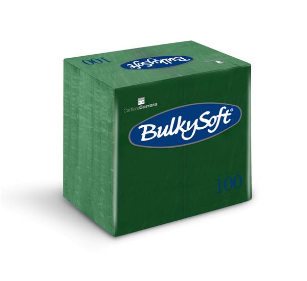 Servietten Bulkysoft 2-lagig, 1/8 Falz Grün 40x40cm Zellstoff-2000 Stück