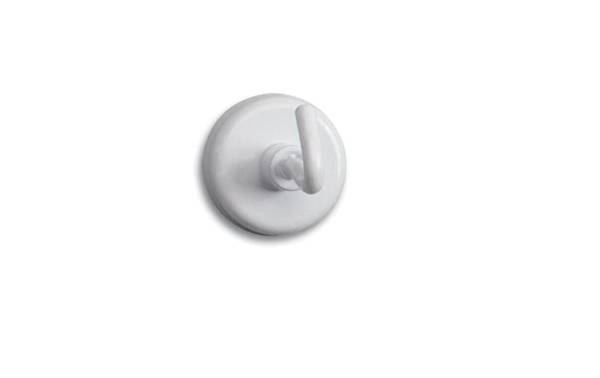 MAUL Kraftmagnet mit Haken, Durchmesser: 25 mm, weiß