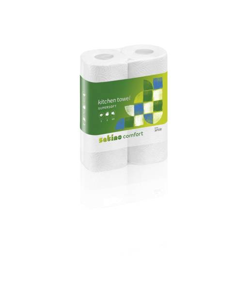 Wepa Comfort Küchentücher 2-lagig Hochweiß – 2-er Pack