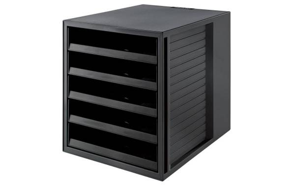 Schubladenbox KARMA A4/C4 schwarz, 5 Schubladen HAN 14018-13