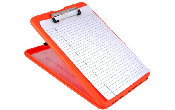 SAUNDERS Klemmbrett "SlimMate Safety", neonorange