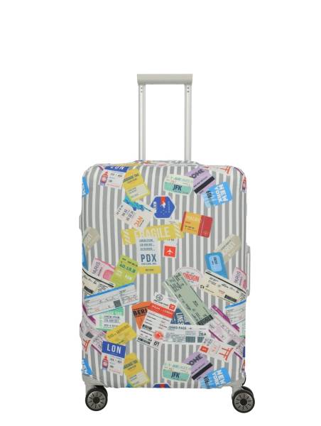 Travelite ACCESSOIRES Kofferhülle M, Multi.Color/Tickets