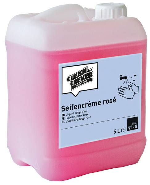 CLEAN and CLEVER Seifencrème SMA 91, Blumenduft, rosa, pH-neutral, Kanister à 5 Liter