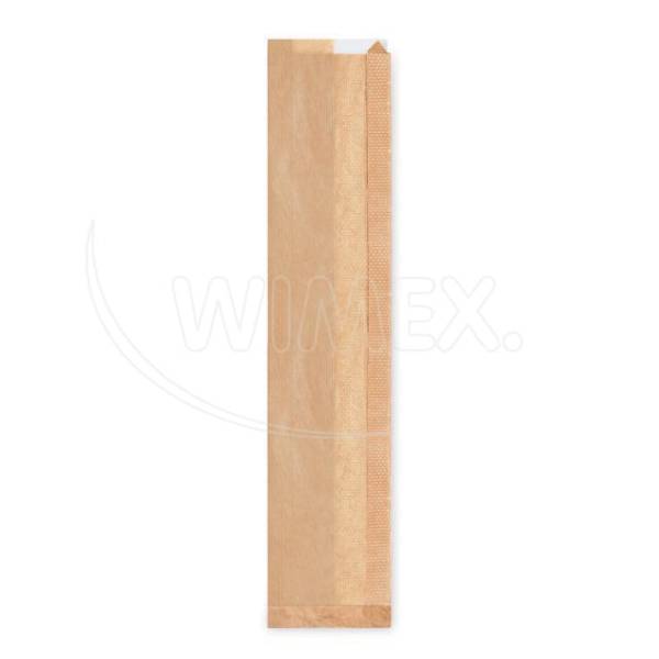 Papier Faltenbeutel mit Fenster 8cm 12+5 x 59 cm Baguette – 1000 Stück