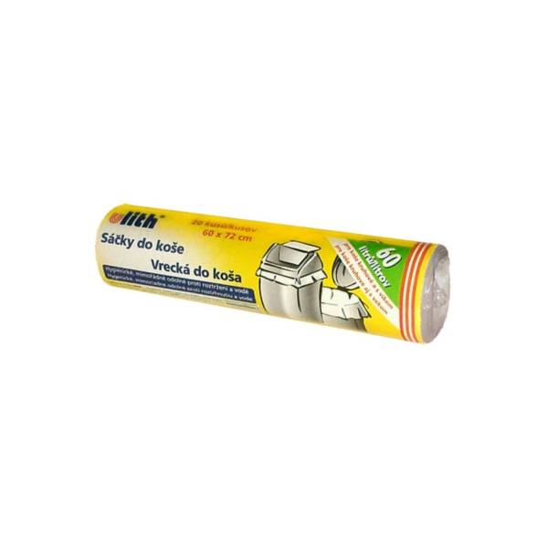20x Mülleimerbeutel (HDPE) transparent 60 x 72 cm 60L
