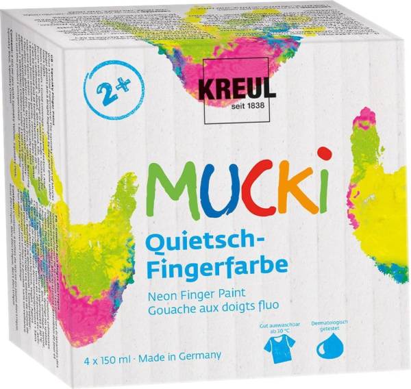 KREUL Quietsch-Fingerfarbe 'MUCKI', 150 ml, 4er-Set
