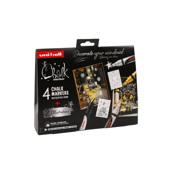 UNI-BALL Posca Chalk Marker 1.8-2.5mm PWE5M.4P-2 Set Skandinavien 4 Stück