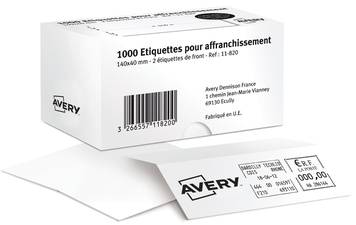 AVERY ZW. Etiquette d'affranchissement, 155 x 39 mm, blanc