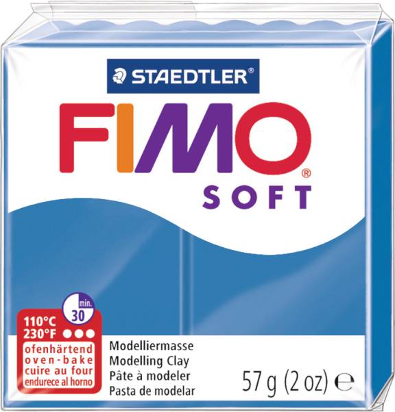 Knete Soft 57g blau FIMO 8020-37