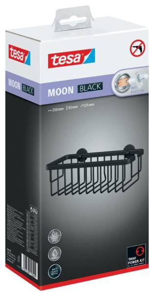 tesa Duschkorb MOON BLACK, einstöckig, schwarz