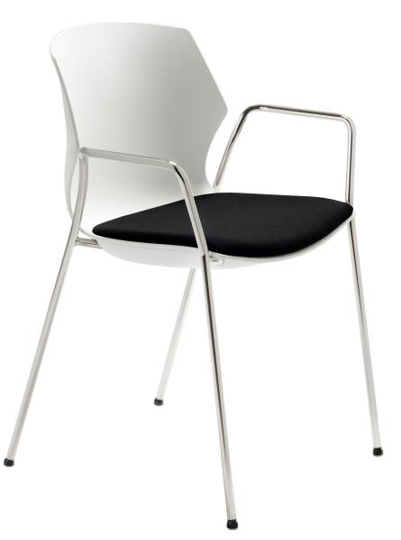 MAYER Besucherstuhl OvaLounge 25110102A weiss/chrome, mit Armlehnen