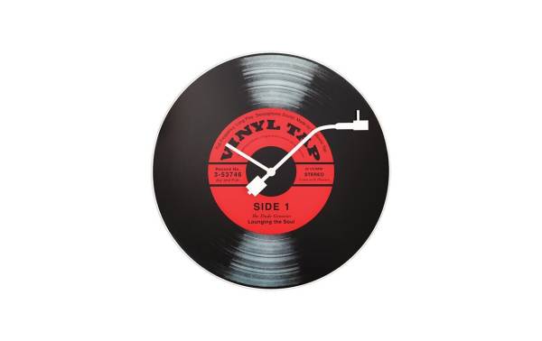 NeXtime Wanduhr Vinyl Tap Ø 43 cm Schwarz/Rot