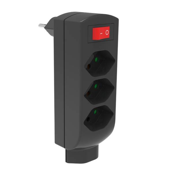 Abzweigstecker 4xT13 mit Schalter