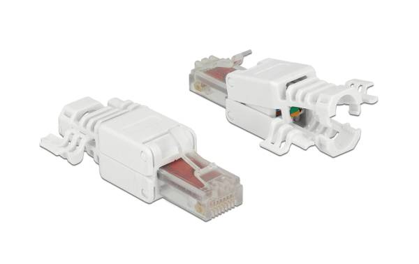 Delock Stecker RJ45 Cat.6 UTP 2 Stück, Weiss