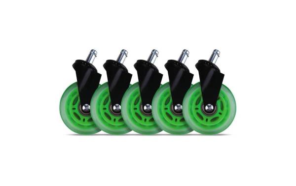 Rubber wheels green, 5-pack for L33T chairs L33T 160531