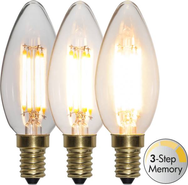 LED Leuchtmittel E14 C35 Soft Glow 3-step