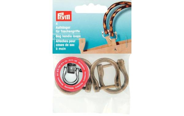 Prym Taschengriff Aufhänger 18 mm Altmessing 4 Stück