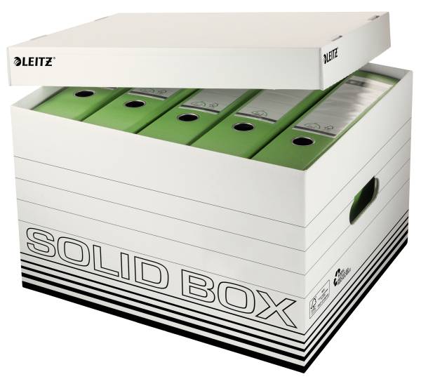 Archiv-Box Solid L weiss, mit Griff LEITZ 61190001