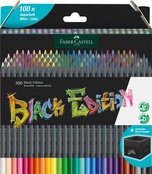 FABER-CASTELL Farbstifte Black Edition 116411 Kartonetui 100er