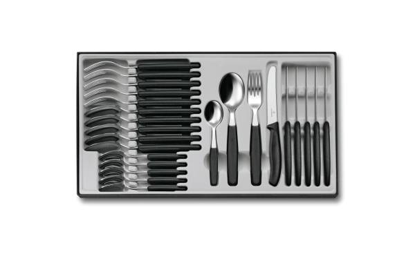Victorinox Besteck-Set Swiss Classic 24-teilig, Schwarz/Silber
