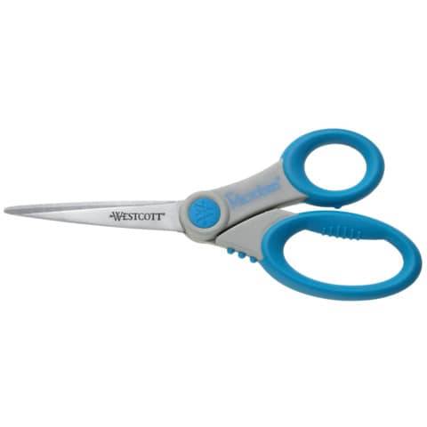 WESTCOTT Schere Microban Softgrip, Länge: 210 mm, grau/blau