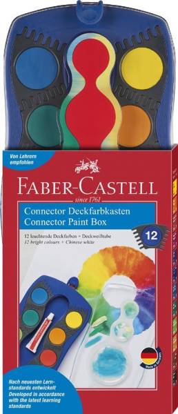 FABER-CASTELL Deckfarbkasten CONNECTOR, 24 Farben, rot