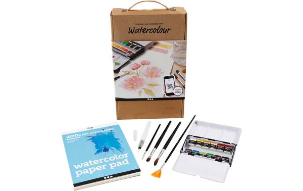 Creativ Company Aquarellfarbe Lernset Aquarellmalerei 7-teilig