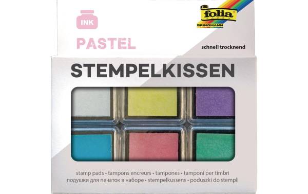 folia Stempelkissen Set "Pastell", 6-farbig sortiert