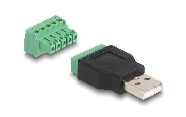 Delock USB 2.0 Adapter USB-A Stecker – Terminalblock