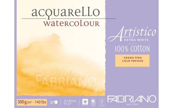 Fabriano Aquarellblock Artistico Extra White 23 x 30.5 cm