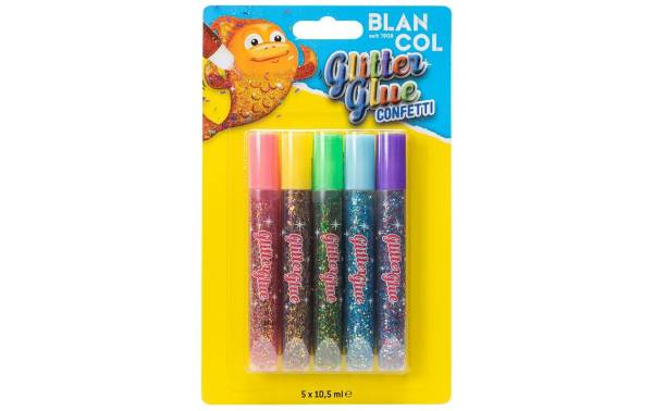 Glitter Glue Pen CONFETTI 5x10,5ml BLANCOL 32403