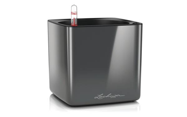 Lechuza Blumentopf CUBE Glossy 16 Schwarz glanz