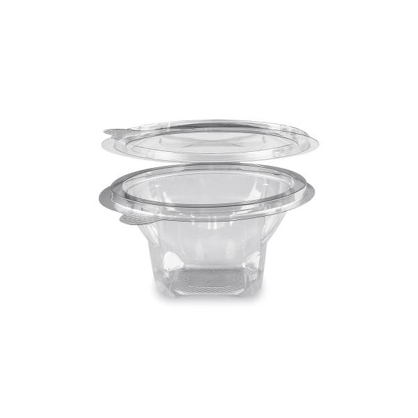 Rundbecher (rPET) mit Deckel klar 250ml – 50 Stück