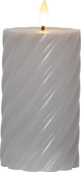 LED Pillar Kerze Flamme Swirl