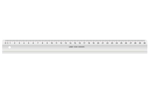 Schullineal transparent 30cm mit Tuschkante und Facette LINEX 1030M