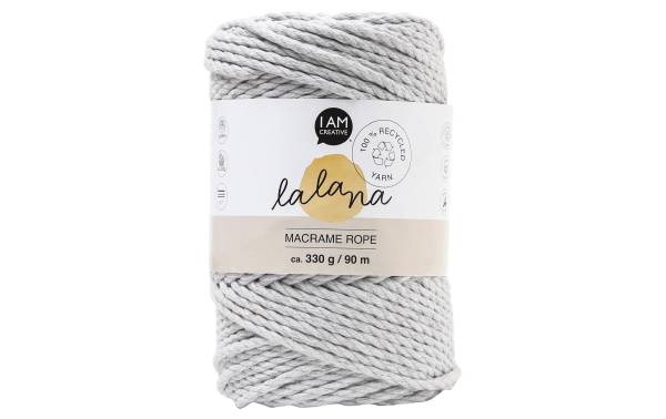 lalana Wolle Makramee Rope 3 mm, 330 g, Hellgrau