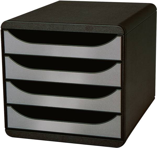 Schubladenbox schwarz 4 Fächer EXACOMPTA 310438D