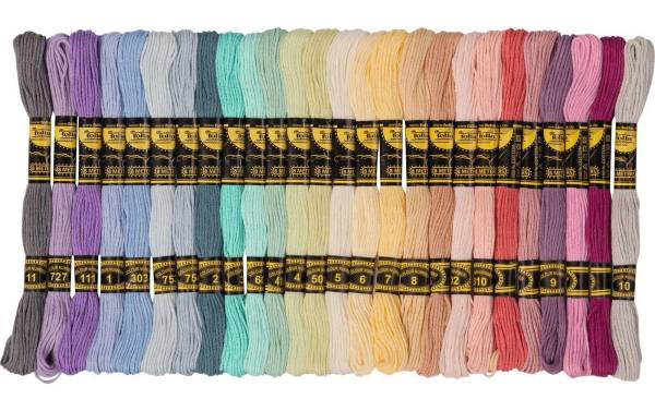 folia Stickgarn "Pastell", 52 Docken à 8 m, farbig sortiert