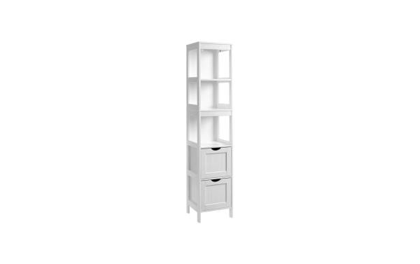 VASAGLE Badezimmerregal Landhausstil Weiss