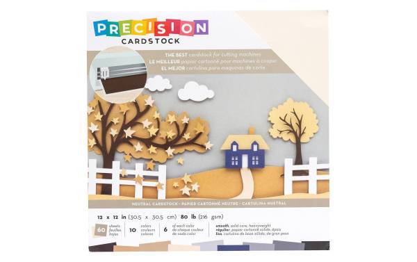 American Crafts Bastelkarton Cardstock Precision Neutral, 10 Farben