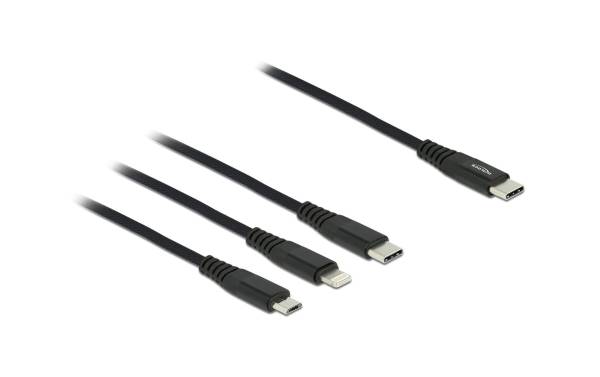 Delock USB-Ladekabel USB C – Lightning/Micro-USB B/USB C 1 m