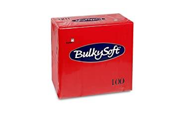 Servietten Bulkysoft, 3-lagig, 1/4 Falz, rot, 40x40cm - Karton à 10 Pack / Pack à 100 Servietten