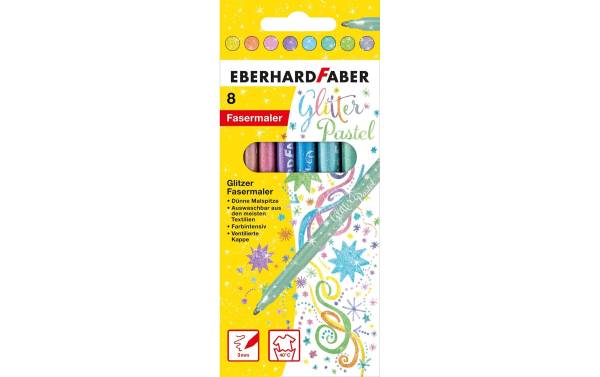 Eberhard Faber Fasermaler Glitter, Pastell 8er