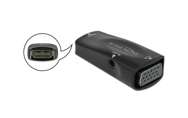 Delock Adapter 1080p HDMI – 3.5 mm Klinke/VGA