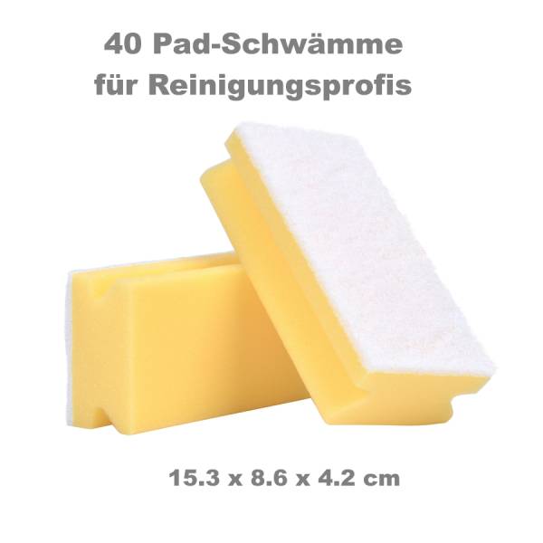 40x Schwamm-Pad breit (15,3 x 8,6 x 4,2cm) kratzfrei – Gelb