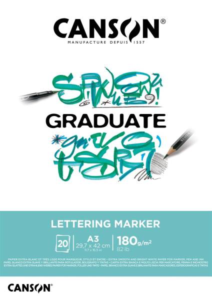Graduate Lettering Marker A3 20 Blatt, weiss, 180g CANSON 31250P027