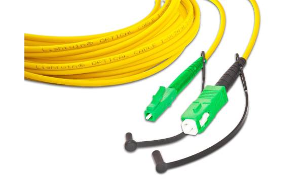 Lightwin LWL-Anschlusskabel LC/APC-SC/APC, Singlemode, Simplex, 20m