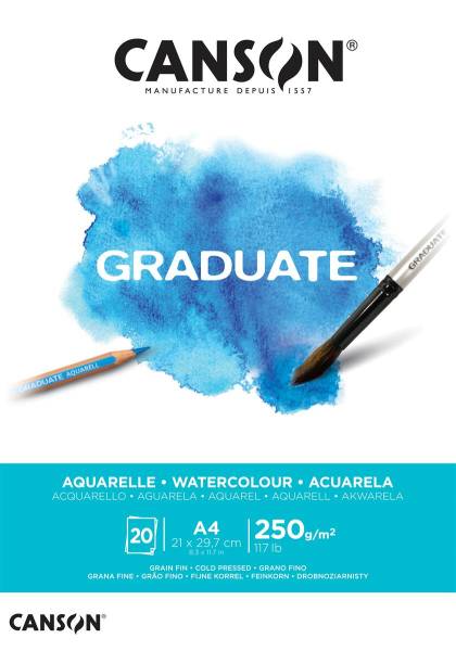 Graduate Aquarelle A4 20 Blatt, weiss, 250g CANSON 400110374