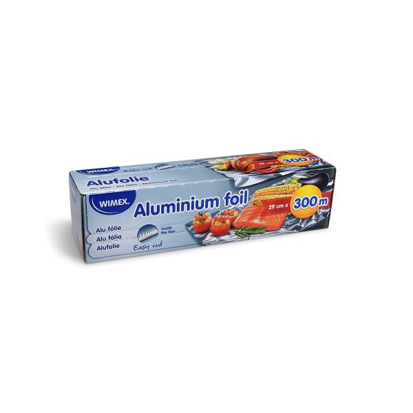 Alufolie 10,5µm 29cm x 300m im Spenderkarton mit Säge – 1 Stück