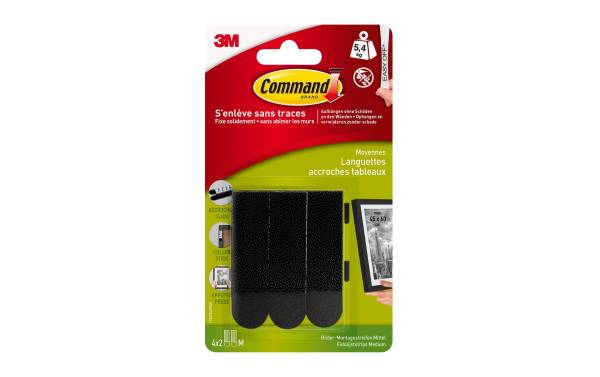 3M Command Bilder-Montagestreifen, Größe: M, schwarz